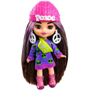 Stilinga madinga lėlė Barbie Extra Mini Minis su priedais HLN46 ZA5105 B - Image 5