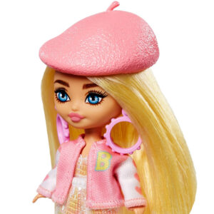 Stilinga madinga lėlė Barbie Extra Mini Minis su berete HLN48 ZA5105C - Image 4
