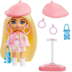 Stilinga madinga lėlė Barbie Extra Mini Minis su berete HLN48 ZA5105C - Image 2