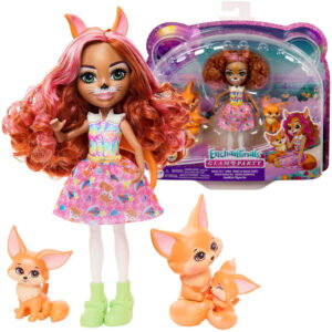 Enchantimals Filigree Fox lėlė, lapių šeimos rinkinys, Perk ZA5106