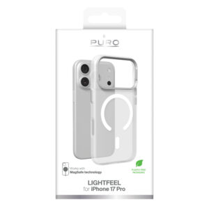 Puro Lightfeel iPhone 17 Pro Case Compatible with MagSafe - Transparent and White - Image 2