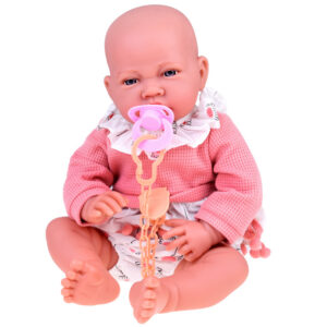 Didelė 45 cm BOBAS lėlė mergaitė, minkšta ir interaktyvi, rožinis rinkinys ZA5188 - Image 6