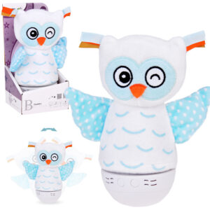 Naktinė lempa + muzikos dėžutė 2 viename OWL miego pagalbinė priemonė - spalvas keičiantis LED ZA5190