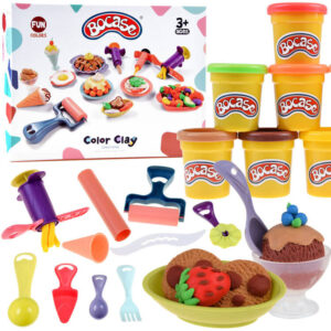 Plastilinas x8 KONDITERIJOS RINKINYS torto formelės + stalo įrankiai ZA5195