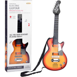 Elektrinės gitaros žaislas vaikams, melodijos, šviesos + diržas IN0169 CI