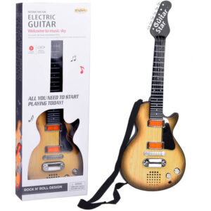 Elektrinės gitaros žaislas vaikams melodijos šviesa + dirželis IN0169 JA