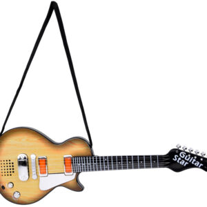 Elektrinės gitaros žaislas vaikams melodijos šviesa + dirželis IN0169 JA - Image 3
