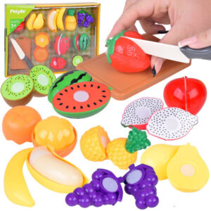 Plastikinė pjaustymo lentelė vaisiams + peilis, virtuvės žaidimų rinkinys ZA5248