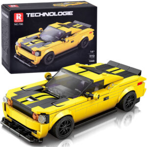 Techninių blokų rinkinys 319 detalių + lipdukai Geltonas sportinis automobilis ZA5260 - Image 1