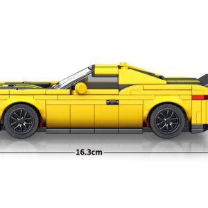 Techninių blokų rinkinys 319 detalių + lipdukai Geltonas sportinis automobilis ZA5260 - Image 5