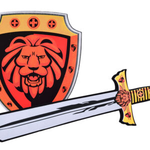 Rinkinys Knight putplasčio skydas ir putplasčio kardas su liūto emblema ZA5316 - Image 2