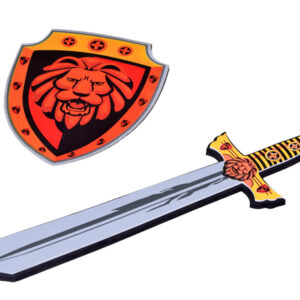 Rinkinys Knight putplasčio skydas ir putplasčio kardas su liūto emblema ZA5316 - Image 3