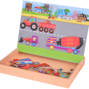 Magnetinė lenta 2in1 su magnetine dėlione Statybinės transporto priemonės ZA5352 - Image 3