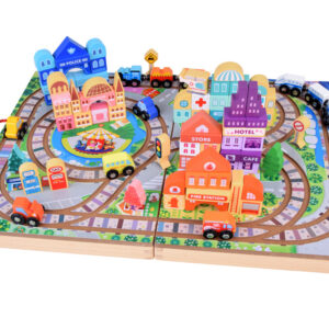 Medinis traukinio rinkinys „Build a City“ + traukinio lagaminas 89 ZA5374 - Image 2