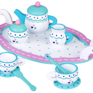 Medinis arbatos ir kavos rinkinys: puodeliai, ąsotis, padėklas ZA5385 - Image 3