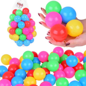 Spalvingi kamuoliukai sausam baseinui 6 cm 50 vnt. minkšti plastikiniai kamuoliukai ZA5411