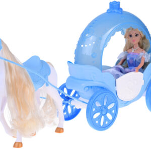 Lėlė princesė su pokylio suknele, baltu žirgu ir karieta ZA5419 - Image 7