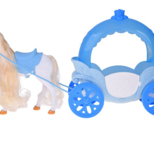 Lėlė princesė su pokylio suknele, baltu žirgu ir karieta ZA5419 - Image 3