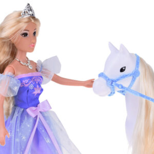Lėlė princesė su pokylio suknele, baltu žirgu ir karieta ZA5419 - Image 5