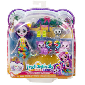 Enchantimals Sunshine Beach Lorinda Lemur lėlė ZA5440 - Image 7