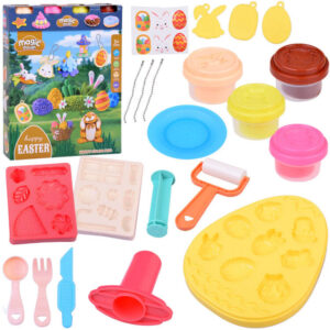 Pastelinis rinkinys EASTER plastilinas + formelės + lipdukai ZA5506
