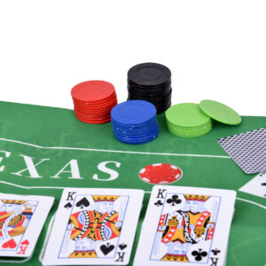 Kortų žaidimų rinkinys 2in1 Pokeris ir BlackJack: žetonai + kortos + lenta GR0706 - Image 6