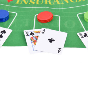 Kortų žaidimų rinkinys 2in1 Pokeris ir BlackJack: žetonai + kortos + lenta GR0706 - Image 8