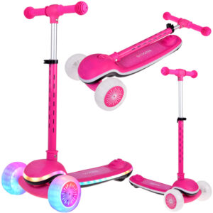 Balansinis paspirtukas SCOOTER 3 ratų su SPALVINGOMIS ŠVIESOMIS ir MUZIKA SP0812