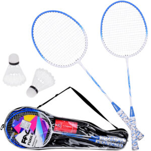 Badmintono rinkinys su užtraukiamu dėklu, raketės + plunksninukai SP0819