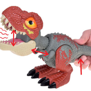 Judantis DINOZAURAS Tyrannosaurus Rex su garsu ir šviesa RAUDONAS ZA5589 - Image 7