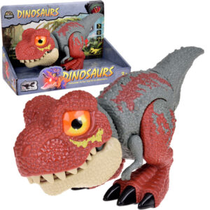 Judantis DINOZAURAS Tyrannosaurus Rex su garsu ir šviesa RAUDONAS ZA5589