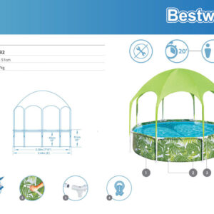 Bestway karkasinis baseinas su stogeliu 244x51 cm 56432 - Image 4