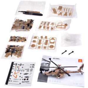 Techniniai konstravimo blokai Kovinis sraigtasparnis AH-64 Sraigtasparnio kaladėlės 259 vnt. ZA5676 - Image 2