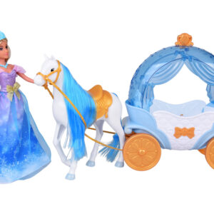 Pasakų princesės lėlė su pokylio suknele + karališkas karietos arklys ZA5705 - Image 2