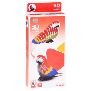 3D dėlionė iš kartono, spalvinga PAPŪGA ARA, „pasidaryk pats“ DIY, 24 dalys ZA5719 - Image 5