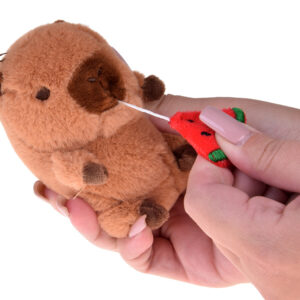 Žavingas CAPYBARA pakabukas, valgantis arbūzą, mini talismanas 10 cm ZA5733 - Image 7