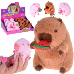 Žavingas CAPYBARA pakabukas, valgantis arbūzą, mini talismanas 10 cm ZA5733