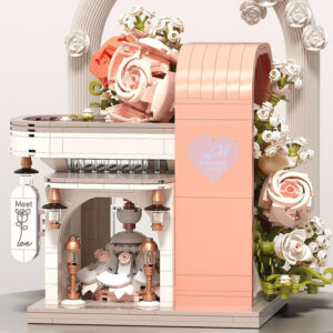 Romantiška vestuvių salė su vitrina + gėlės ir suknelė 1047 dalių ZA5739 - Image 3