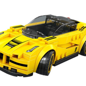 Techniniai kaladėlių rinkiniai Sportinis automobilis GELTONAS 143 dalių + lipdukai ZA5742 - Image 2
