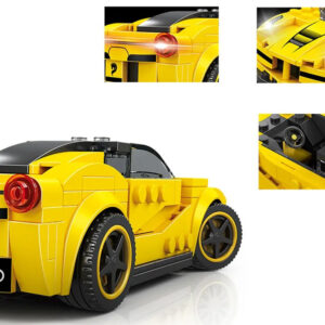 Techniniai kaladėlių rinkiniai Sportinis automobilis GELTONAS 143 dalių + lipdukai ZA5742 - Image 6
