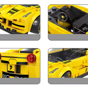Techniniai kaladėlių rinkiniai Sportinis automobilis GELTONAS 143 dalių + lipdukai ZA5742 - Image 7