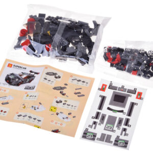 Techninės kaladėlės Sportinis automobilis PILKAS 166-detalės + lipdukai ZA5743 - Image 3
