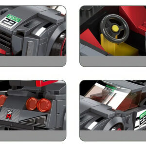 Techninės kaladėlės Sportinis automobilis PILKAS 166-detalės + lipdukai ZA5743 - Image 4