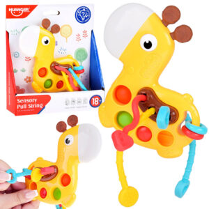 3-in-1 GIRAFFE sensorinis žaislas – stumdomas, tempiamas, pop it ZA5762