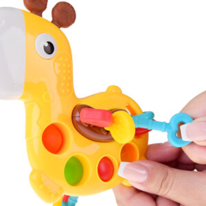 3-in-1 GIRAFFE sensorinis žaislas – stumdomas, tempiamas, pop it ZA5762 - Image 3
