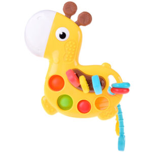 3-in-1 GIRAFFE sensorinis žaislas – stumdomas, tempiamas, pop it ZA5762 - Image 2