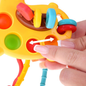 3-in-1 GIRAFFE sensorinis žaislas – stumdomas, tempiamas, pop it ZA5762 - Image 4