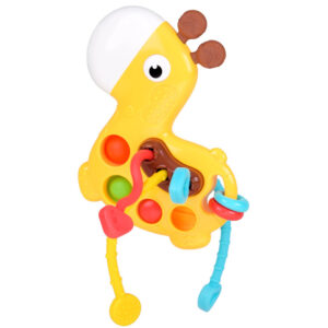 3-in-1 GIRAFFE sensorinis žaislas – stumdomas, tempiamas, pop it ZA5762 - Image 6