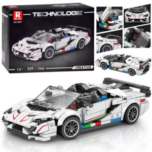 Techninių kaladėlių rinkinys Super sportinis automobilis WHITE CABRIOLET aptakas 348 dalys ZA5787