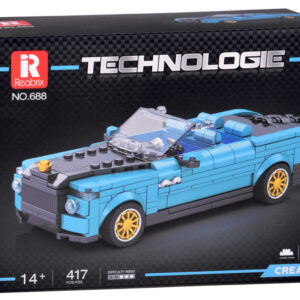 Konstruktorius Retro automobilis BLUE CABRIOLET auksiniais ratlankiais 417 detalių ZA5788 - Image 7